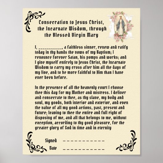 Katholieke gebeden voor Jezus Maagd Mary Poster (Voorkant)