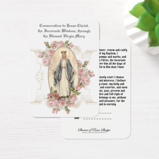 Katholieke gebeden voor Jezus Maagd Mary Visitekaartje (Bureau)