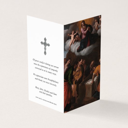 Katholieke gebedskaarten Tenhemelopneming van Mari Kaart (Buitenkant)