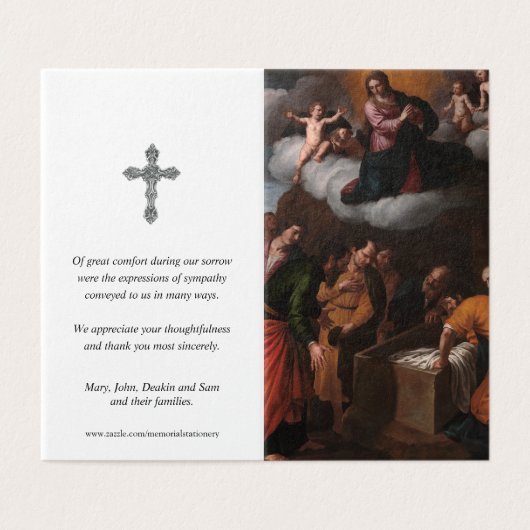 Katholieke gebedskaarten Tenhemelopneming van Mari Kaart (Buitenkant ongevouwen)