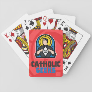 Katholieke Geeks die kaarten spelen