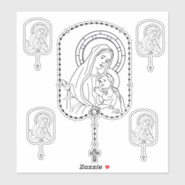 Katholieke gevlekte Maagd Mary Jezus Religieus Sticker