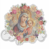 Katholieke gevlekte Maagd Mary Jezus Religieus Sticker (Voorkant)