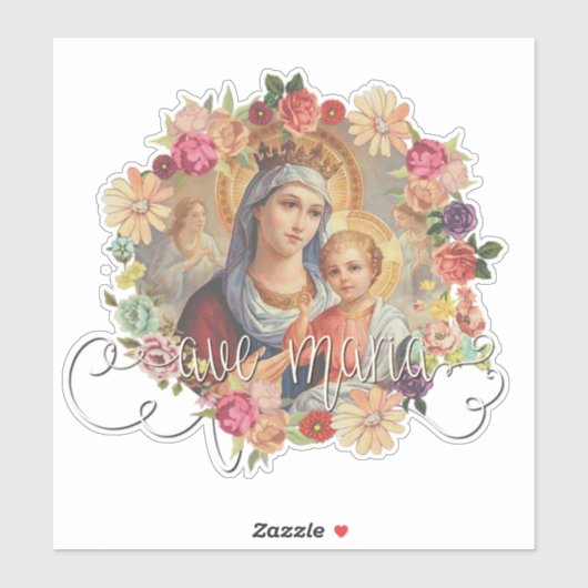 Katholieke gevlekte Maagd Mary Jezus Religieus Sticker (Vel)