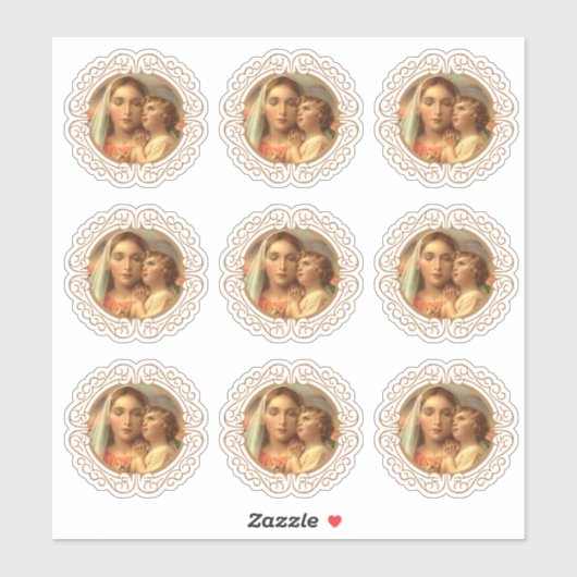 Katholieke gevlekte Maagd Mary Jezus Religieus Sticker (Vel)