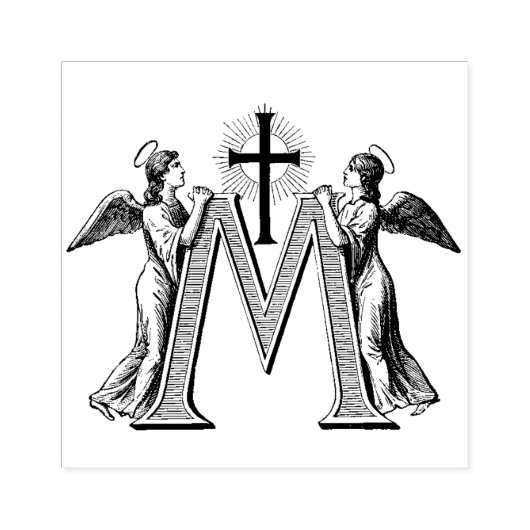 Katholieke Gezegende Maagd Maria Marianengelen Rubberstempel (Afrduk)