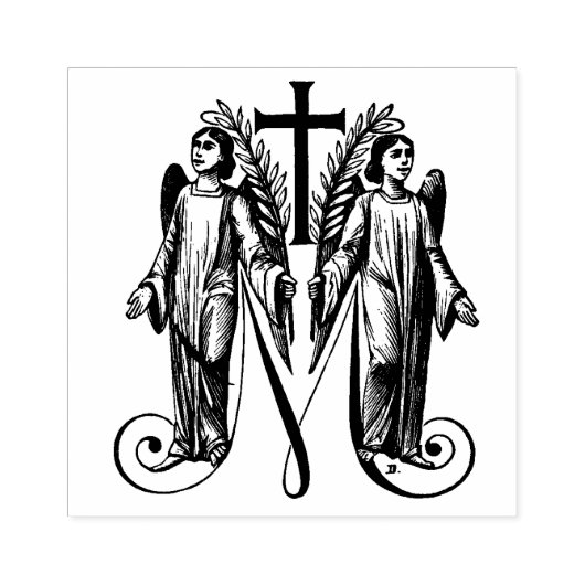 Katholieke Gezegende Maagd Maria Marianengelen Rubberstempel (Afrduk)
