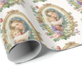 Katholieke Gezegende Moeder Maria Jezus Religieus Cadeaupapier (Rol Hoek)