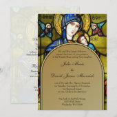 katholieke Glas in lood bruiloft Kaart (Voorkant / Achterkant)