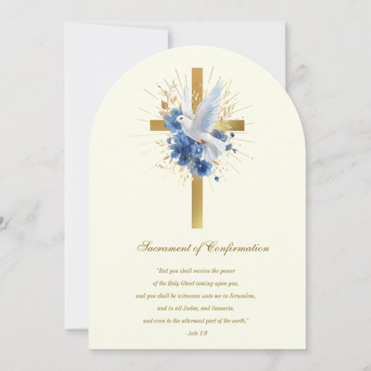 Katholieke Gouden Bevestiging Dove Roze Rozen Kaart (Achterkant)