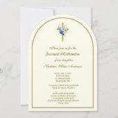 Katholieke Gouden Bevestiging Dove Roze Rozen Kaart (Voorkant)