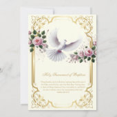 Katholieke Gouden Doop Rozen Doop Kaart (Achterkant)