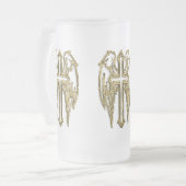 katholieke gouden kruisingen wit matglas bierpul (Voorkant links)