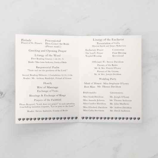 Katholieke Grace Wedding Programma (Binnen)