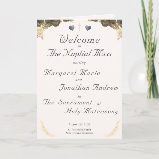 Katholieke Grace Wedding Programma (Voorkant)