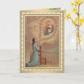 Katholieke groet/aantekening Heilige Kaart (Gele Bloem)