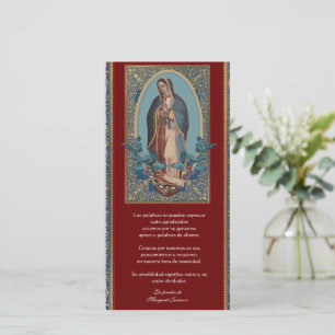 Katholieke Guadalupe Funeral condoléances Spaans Bedankkaart