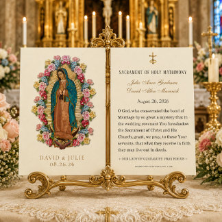 Katholieke Guadalupe Rozen Huwelijksgebed Visitekaartje