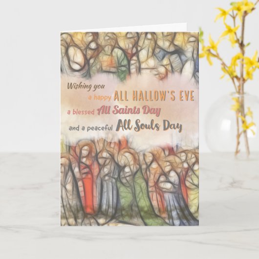 Katholieke Halloweenkaart Kaart (Gele Bloem)