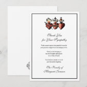 Katholieke harten Jezus Maria Jozef begrafenis Bedankkaart (Voorkant / Achterkant)