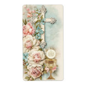 Katholieke Heilige Communie  Bloemen Etiket (Voorkant)