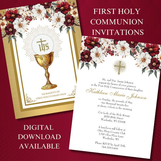 Katholieke Heilige Communie Bloemeneucharistie Kaart