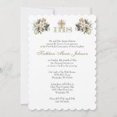 Katholieke Heilige Communie Bloemenkruis Kaart (Achterkant)