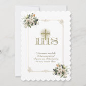Katholieke Heilige Communie Bloemenkruis Kaart (Voorkant)