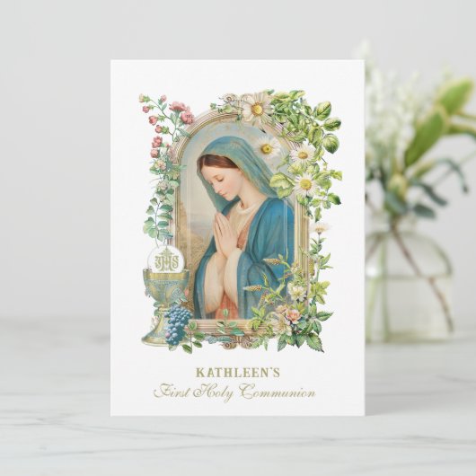 Katholieke Heilige Communie Eucharistie Gezegende  Kaart (Staand voorkant)