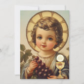 Katholieke Heilige Communie Kind Jezus Druiven Kaart (Voorkant)