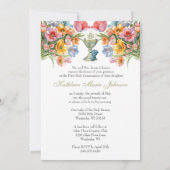 Katholieke Heilige Communie Lente Bloemen Kaart (Achterkant)