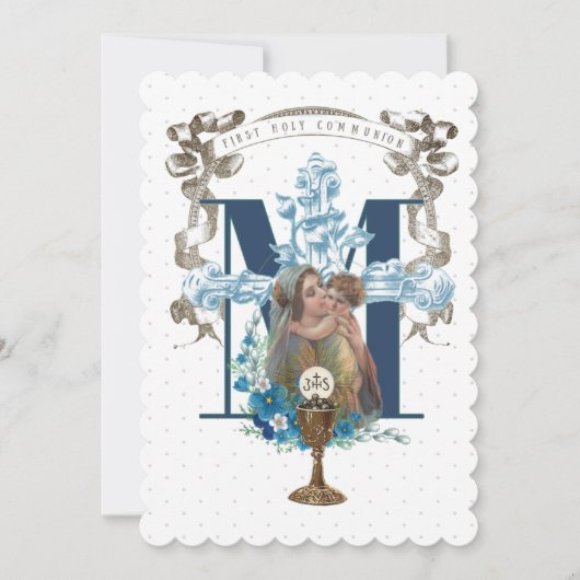Katholieke Heilige Communie Maagd Maria Jezus Kaart (Voorkant)
