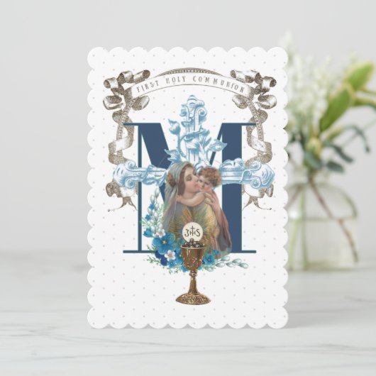 Katholieke Heilige Communie Maagd Maria Jezus Kaart (Staand voorkant)