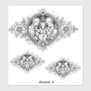 Katholieke Heilige Familie Jezus Maria Jozef Relig Sticker
