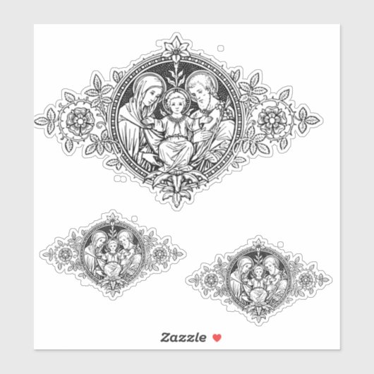 Katholieke Heilige Familie Jezus Maria Jozef Relig Sticker (Vel)