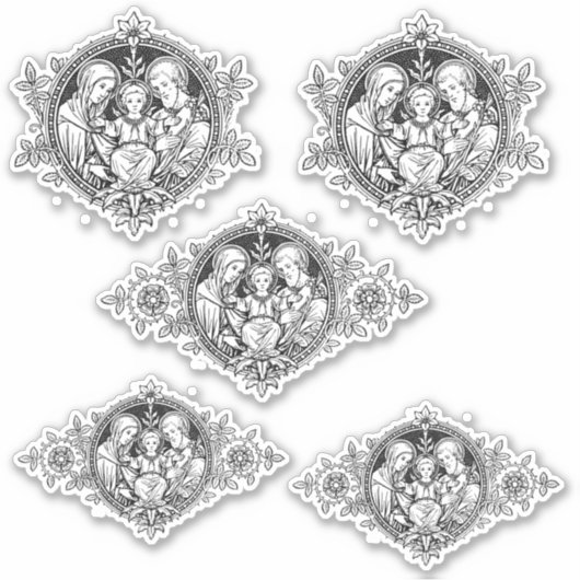 Katholieke Heilige Familie Jezus Maria Jozef Relig Sticker (Voorkant)