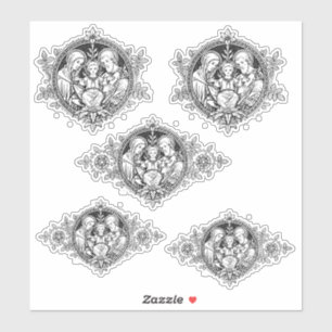 Katholieke Heilige Familie Jezus Maria Jozef Relig Sticker