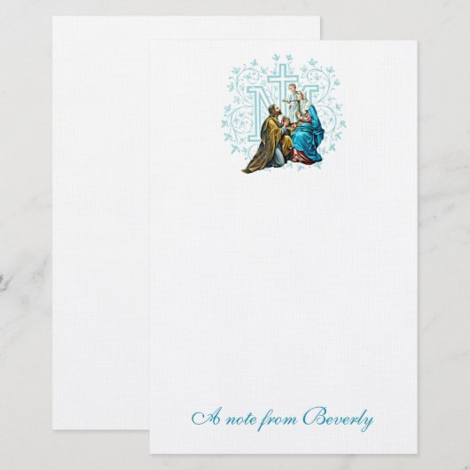 Katholieke Heilige Familie Jezus Mary Joseph Relig Briefpapier (Voorkant / Achterkant)