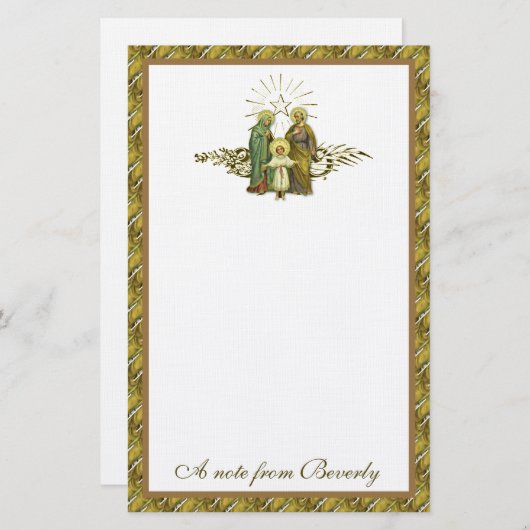 Katholieke Heilige Familie Jezus Mary Joseph Relig Briefpapier (Voorkant / Achterkant)