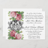 Katholieke Heilige Familie Rozen Bruiloft Kaart (Voorkant / Achterkant)