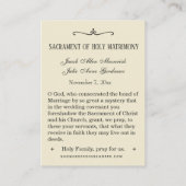 Katholieke Heilige Familie Weddenschap Voor de Hei Visitekaartje (Achterkant)