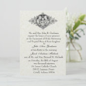 Katholieke Heilige Familie Zwart-wit Bruiloft Kaart (Staand voorkant)