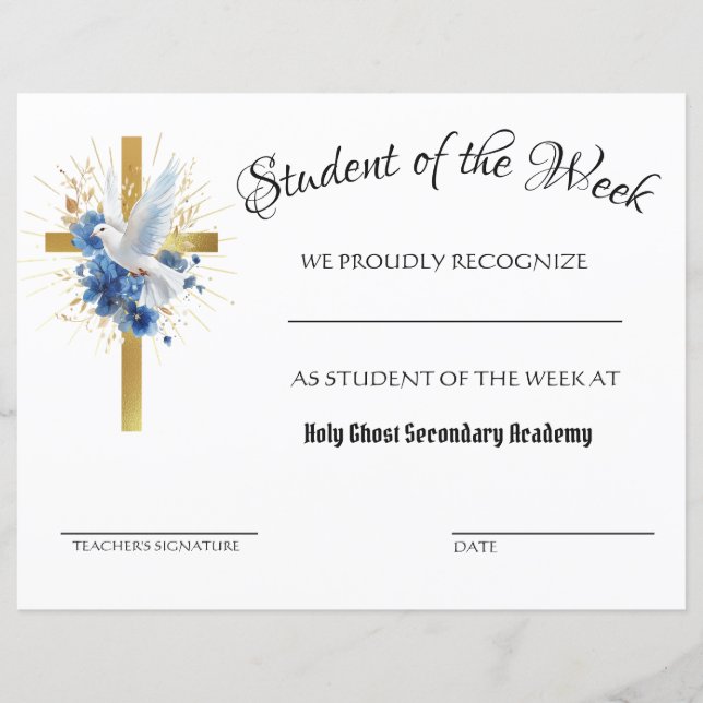 Katholieke Heilige Geest Goud Kruis prestatie (Voorkant)