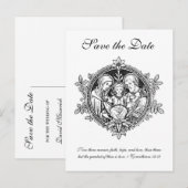 Katholieke Heilige Geest, zwart-wit, bewaart de da Aankondigingskaart (Voorkant / Achterkant)