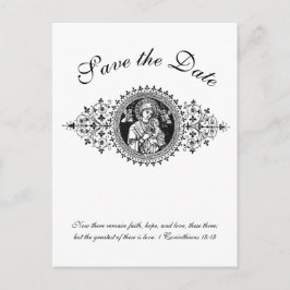 Katholieke Heilige Geest, zwart-wit, bewaart de da Aankondigingskaart