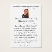 Katholieke Heilige Hart Jesus Funeral Prayer Kaart (Achterkant)