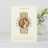 Katholieke Heilige Hart Save the Date Huwelijk (Staand voorkant)