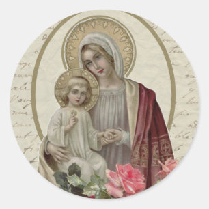 Katholieke Heilige Hart van Jezus Ronde Sticker
