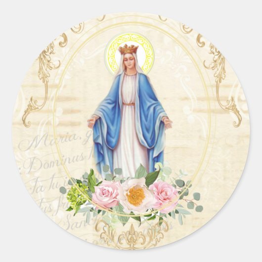 Katholieke Heilige Hart van Jezus Ronde Sticker (Voorkant)