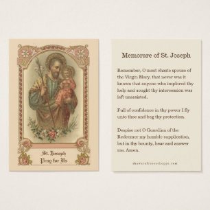 Katholieke Heilige Jozef Memorare Gebed Heilige Ka Visitekaartje